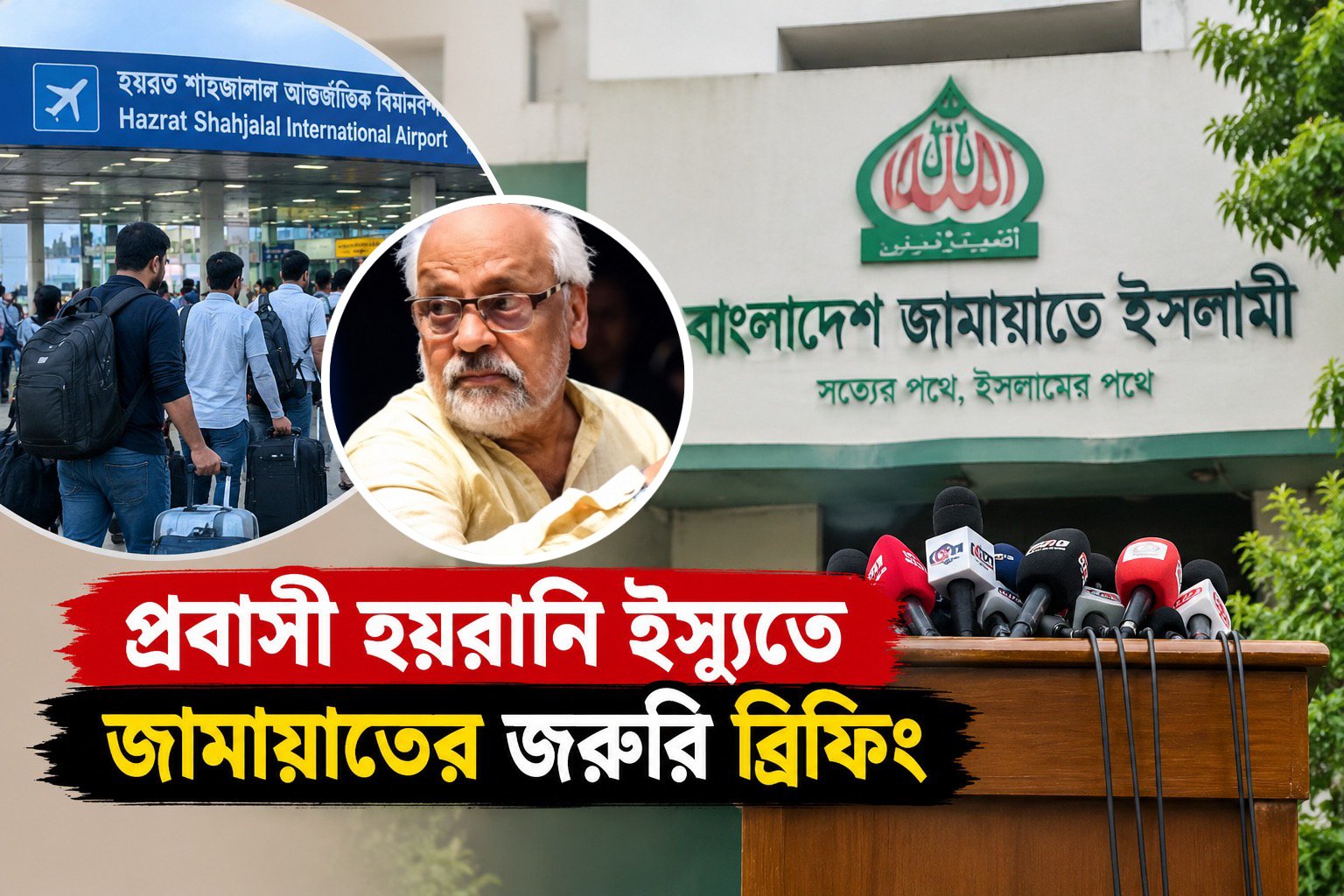 প্রবাসী হয়রানি ও আখতারুজ্জামান ইস্যুতে জামায়াতের জরুরি ব্রিফিং।