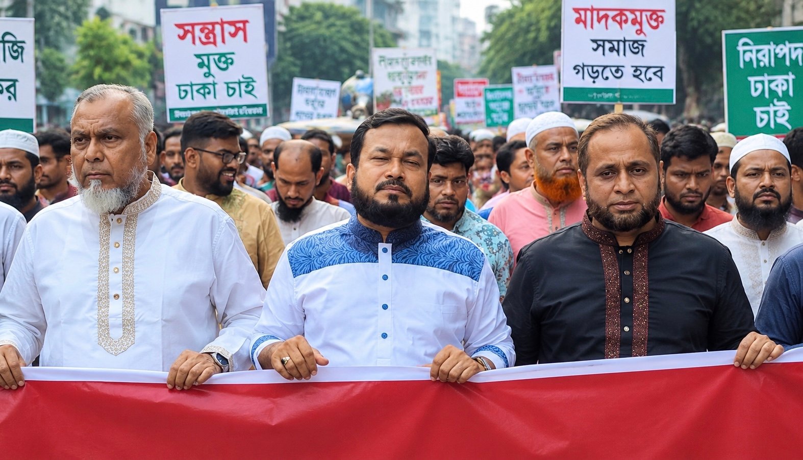 চাঁদাবাজি-সন্ত্রাস বন্ধের দাবিতে জামায়াতের বিক্ষোভ মিছিল